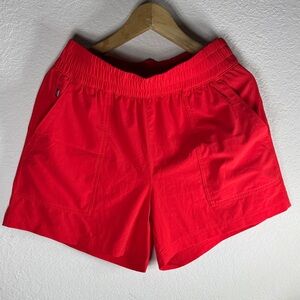 Athleta Bright Red Elastic-Waist Athletic Shorts